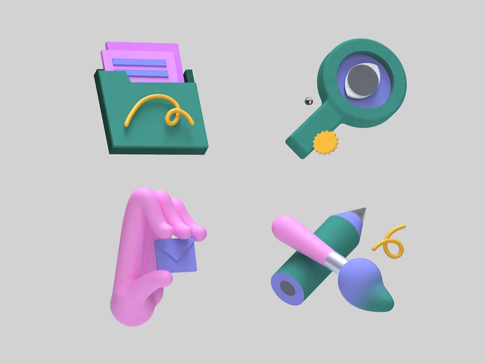 Free icon designs made with Womp 3D editor and modeling software